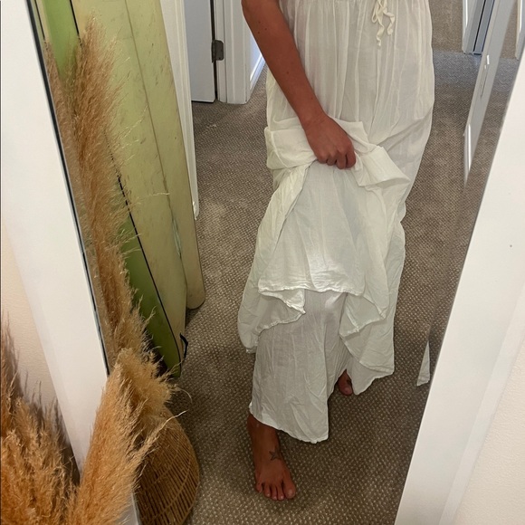 Zara White Maxi Dress with Spaghetti Straps - Picture 5 of 7